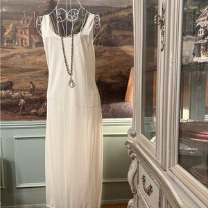Vintage Ivory Satin Slip Dress – Made in USA – Minimalist Lingerie